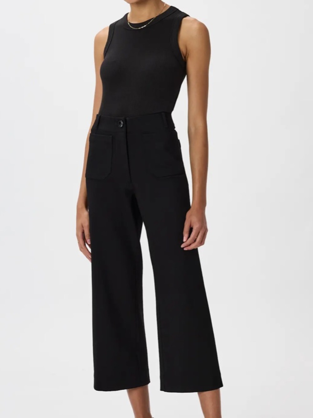 Quince wide leg crop work pants